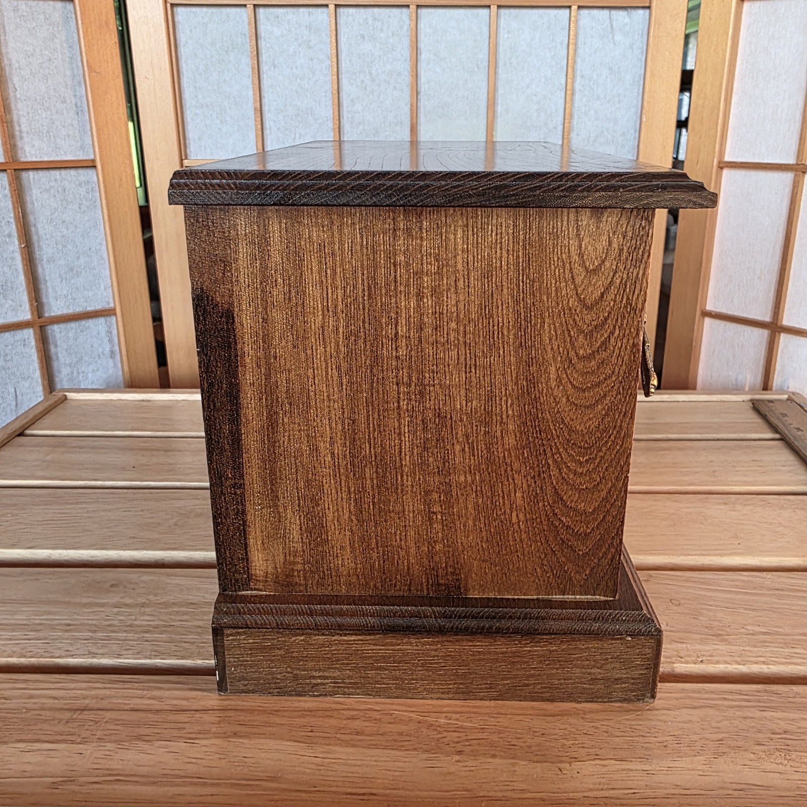 70-80s Wooden Credenza Jewelry Box Chest Armoire Side Wings Country Charm