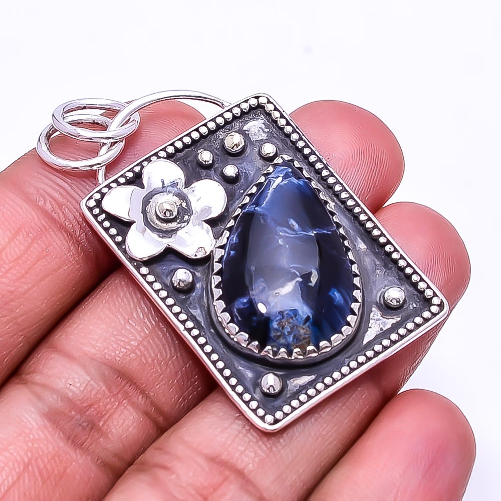 Pietersite – Namibea Oxidised Designer 925 Sterling Silver Pendant 1.76″ P50