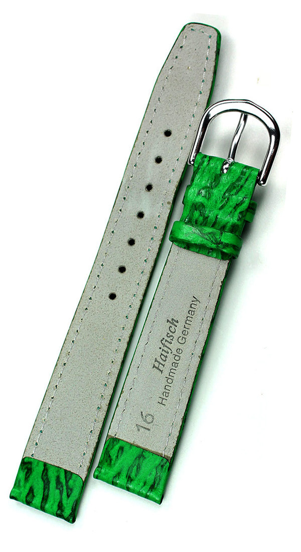16mm Real Shark leather Band made Germany Graf Green Watch Strap