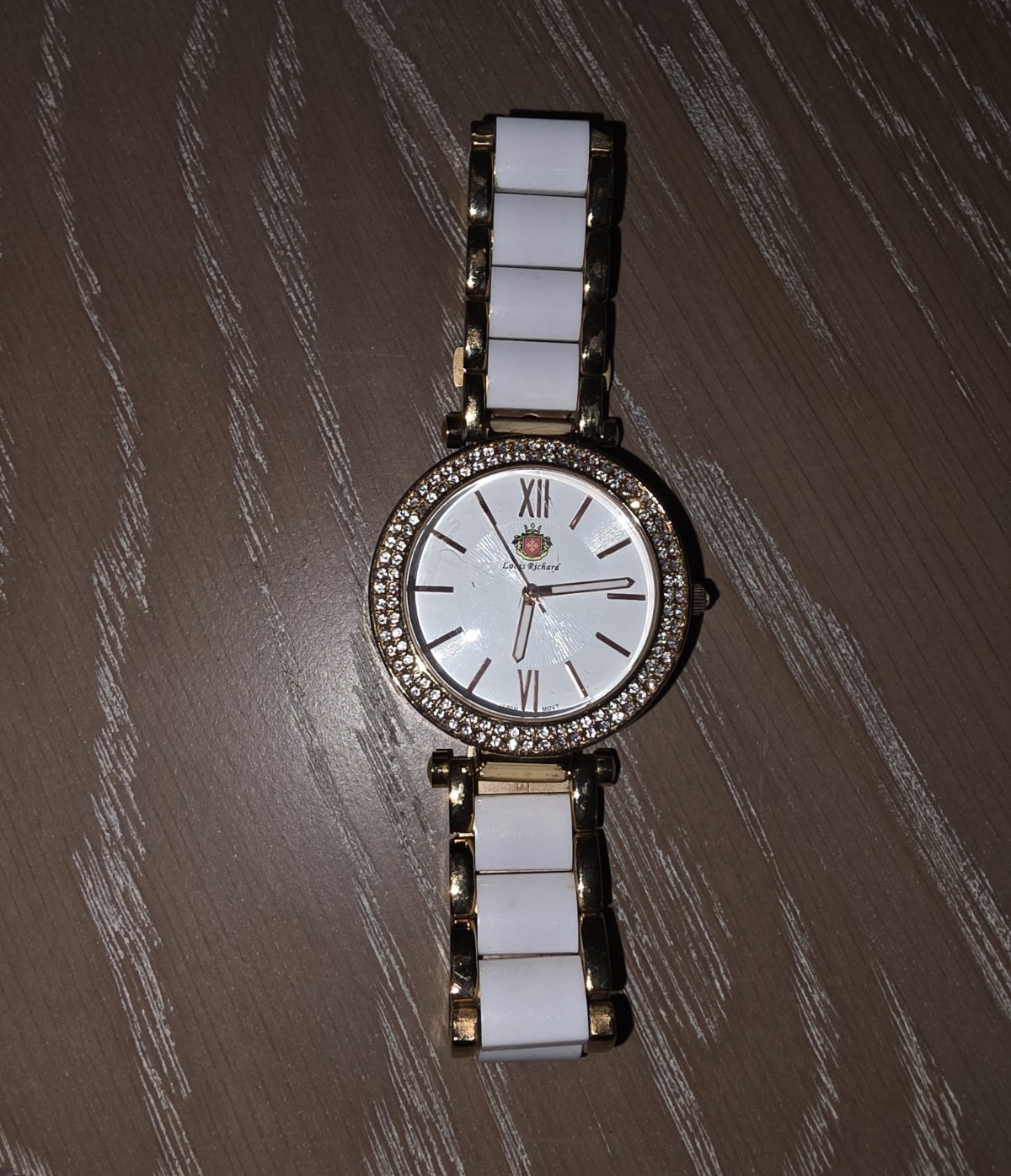 Louis Richard Women’s Quartz Analog Dress Watch Gold/White Bracelet 30mm