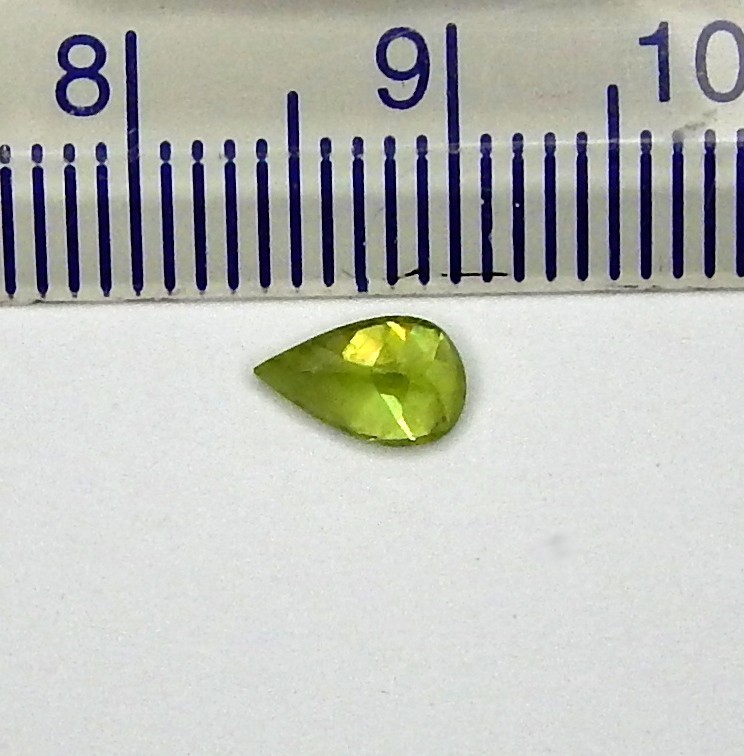 Green Sphene Pleochroic Flash Natural Earth Mined Unheated 7x4mm Faceted Pear