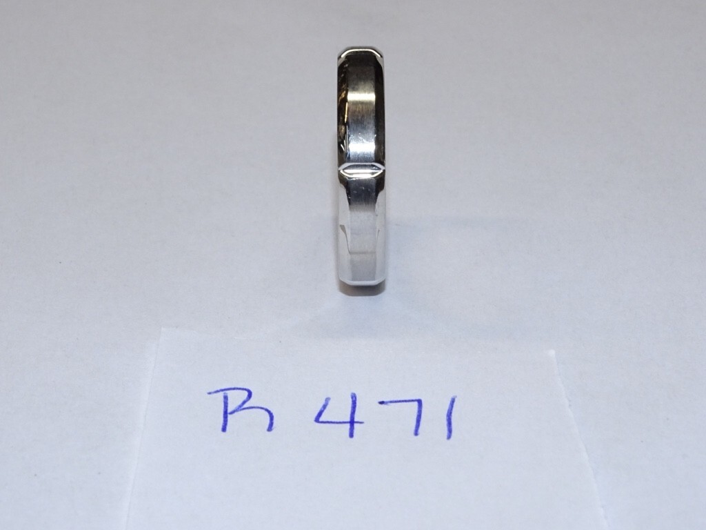 Braun Cobalt Wedding Ring 5mm Size 9-3/4 Silver w/ Center Lines #R471
