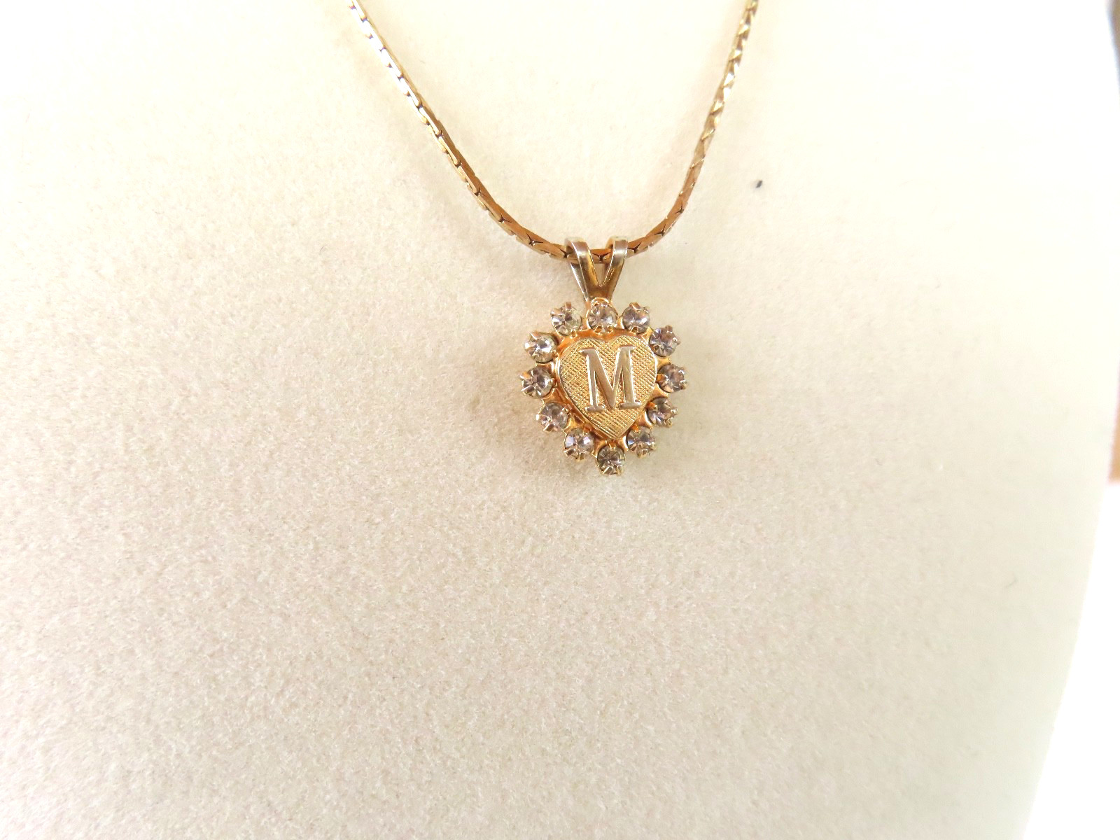 M letter gold toned necklace, M Name or Mom necklace, mothers day necklace