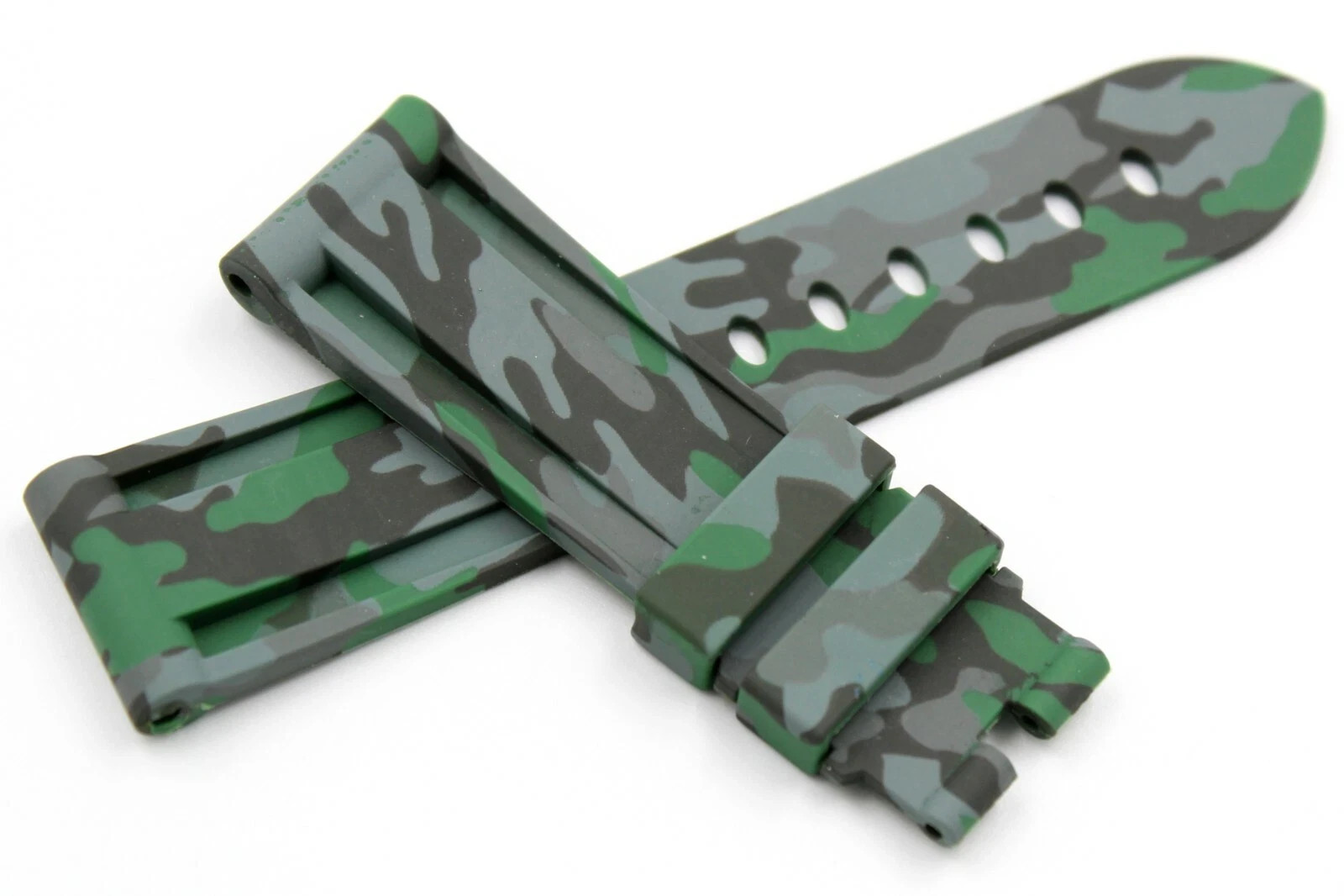 Green/Grey Military Camouflage TPU Silicone Strap Various Sports Sizes
