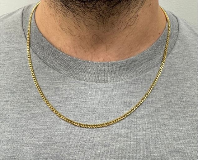 14k Yellow Gold 16″ Solid Gourmette Curb Link 2mm 5.4 gram Pendant Chain Necklac