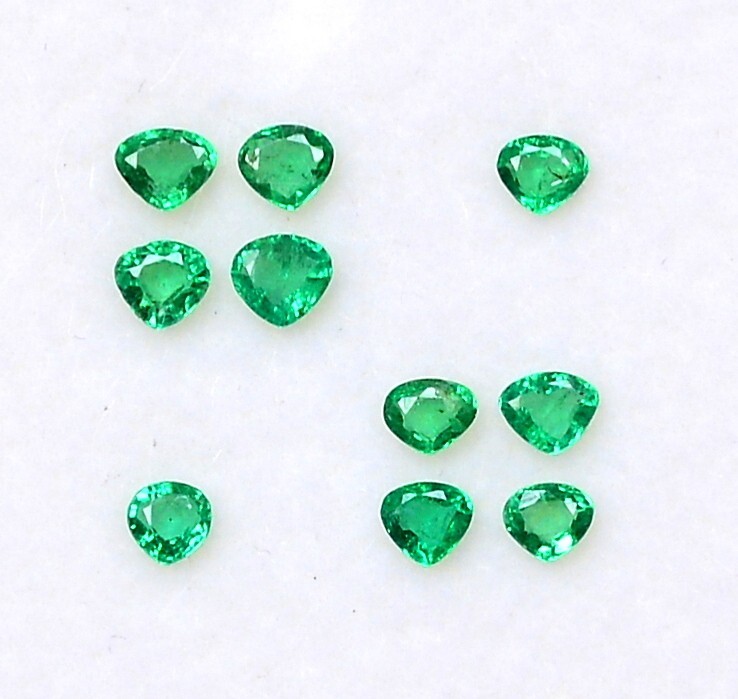 2.50 To 3×3 mm Natural Emerald Heart Shape Lot 11 Pcs 0.70 CTS Loose Gemstones