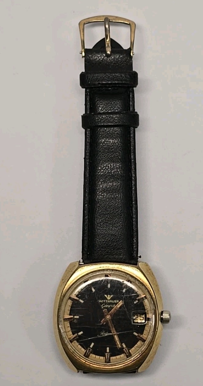 Rare Vintage WITTNAUER Geneve men’s automatic watch C11KAS-1 Date swiss 1970’s