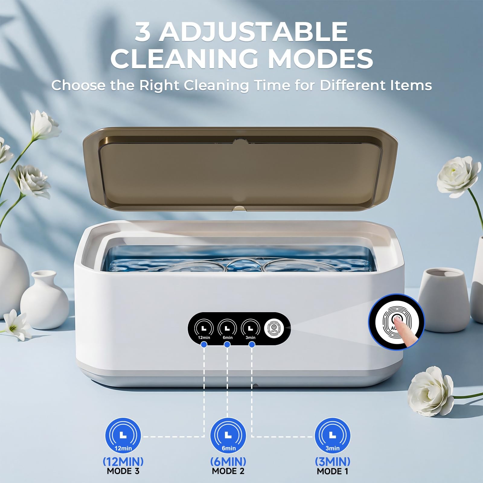 Ultrasonic Cleaner, 49KHz Professional Ultrasonic Cleaning Machine, 650ml Tan…