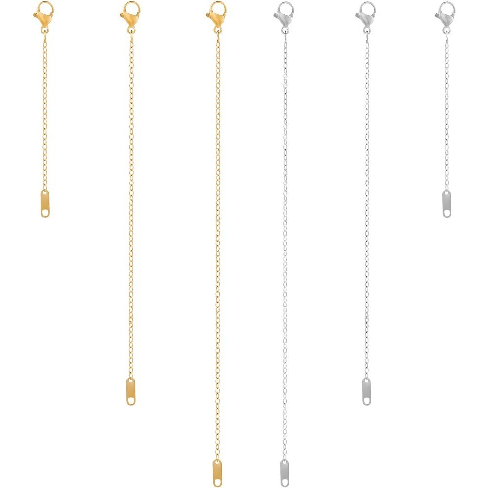 Necklace Extender Chain Set Gold and Silver Plated 2 4 6 Inch Delicate Jewelry