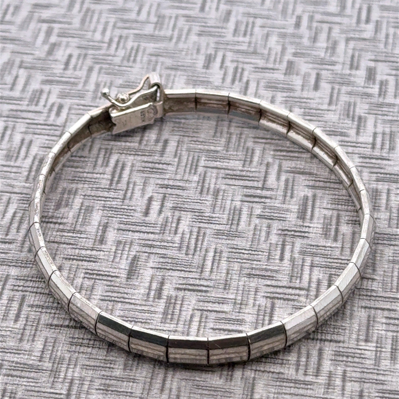 Vintage Milor 7.5” 925 Sterling Silver Omega/Panel Link Bracelet, 13.0g