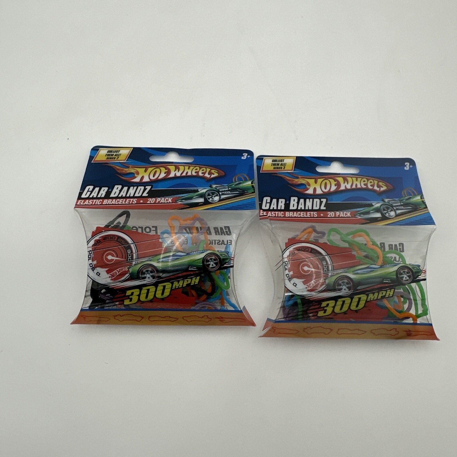 2 Pack of 20 Each Car Bandz Elastic Bracelet Hot Wheels 10 Designs