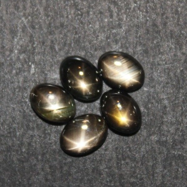 Black Star Sapphire 5x3mm,6x4mm, 7x5mm Flat Back Oval Cabochon Loose Gemstone(s)