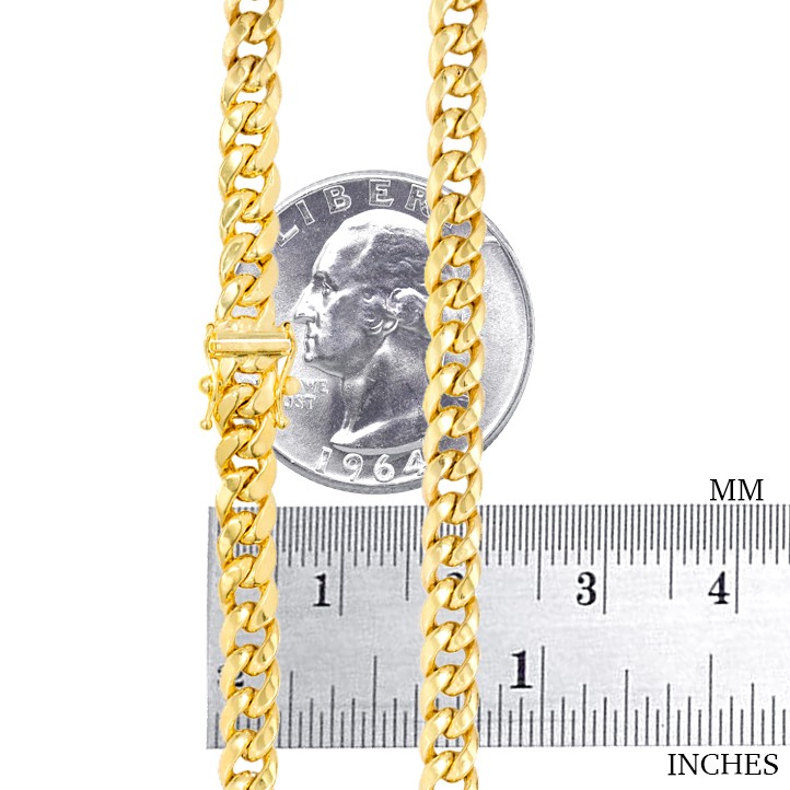 10K Yellow Gold 5mm Miami Cuban Link Chain Bracelet Men Women 7″ 7.5″ 8″ 8.5″ 9″
