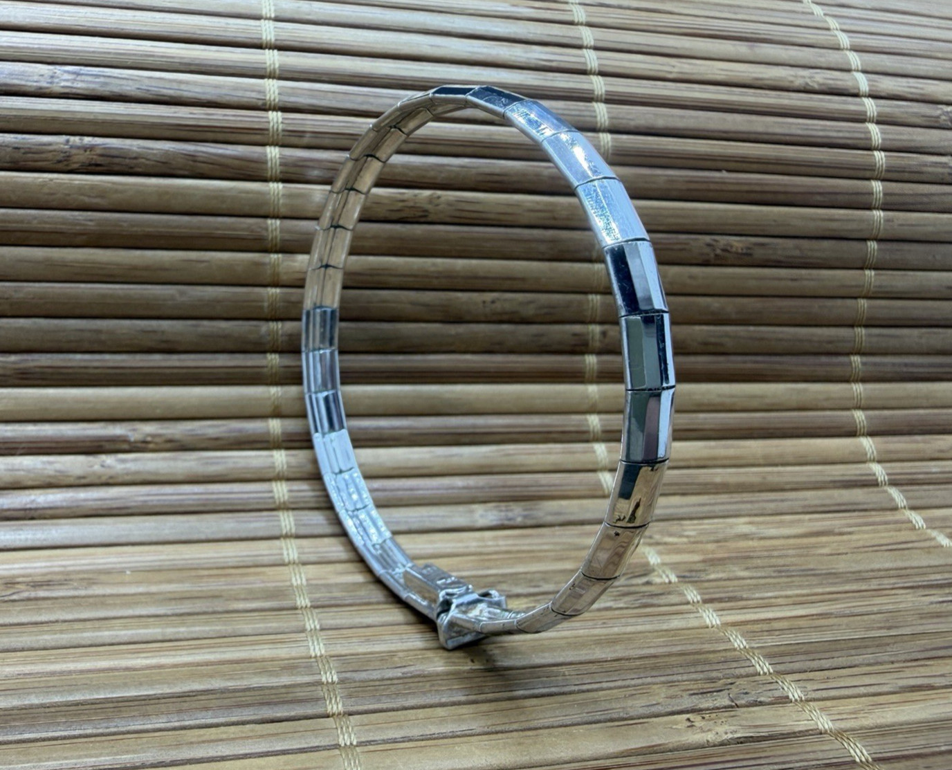 Vintage MILOR Italian Sterling Silver Omega Bangle Bracelet