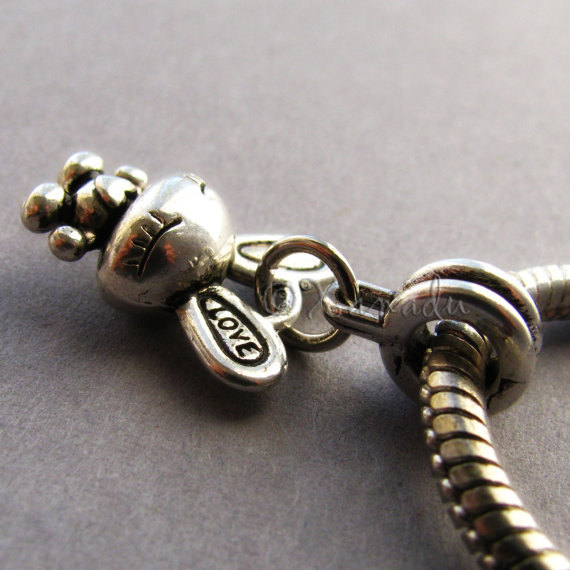 1PC Love Bunny Rabbit Hanging Charm For All European Style Charm Bracelets