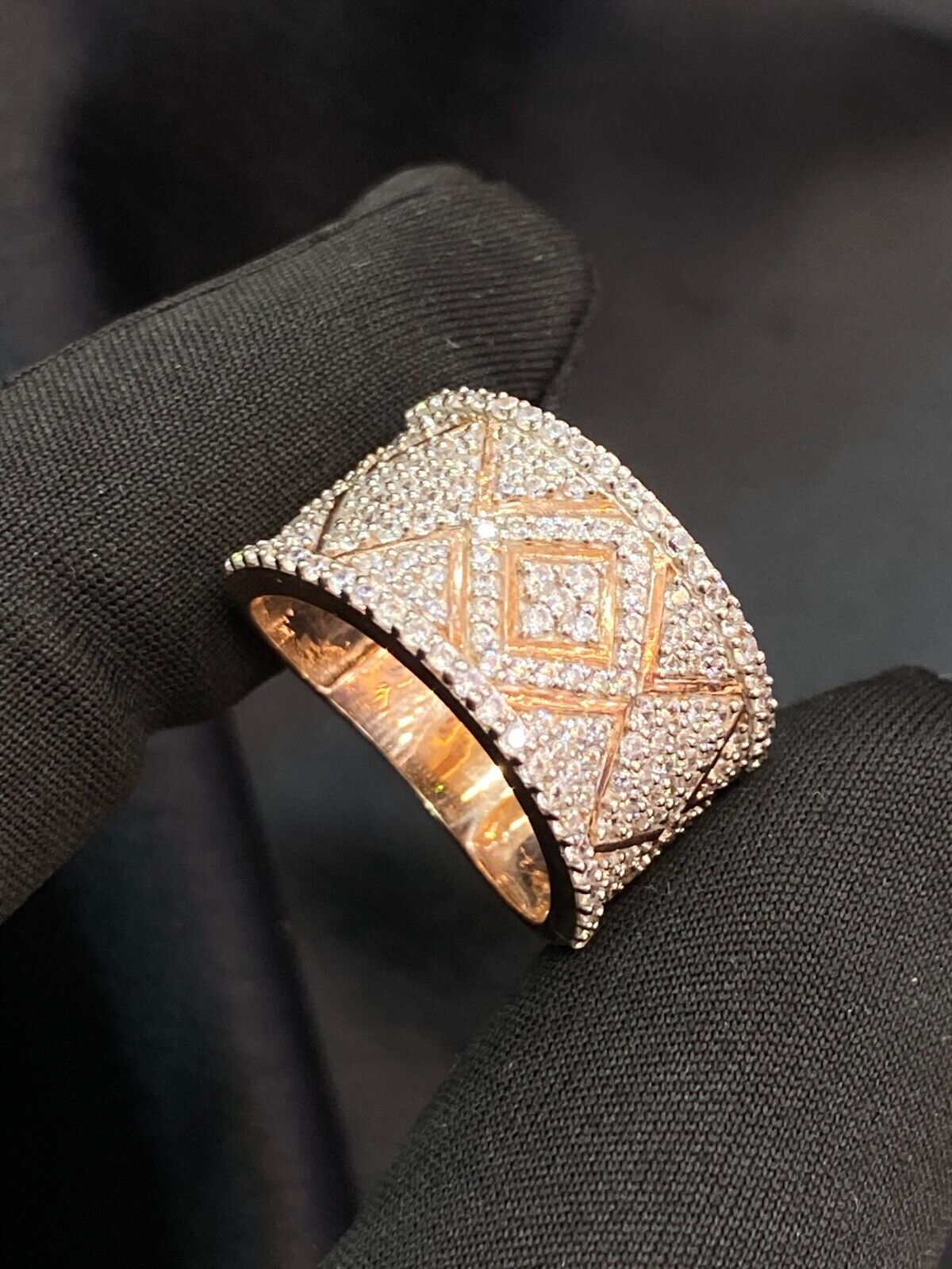 1.45 TCW Round Brilliant Cut Diamonds Micro-Pave Engagement Band Ring 14K Gold