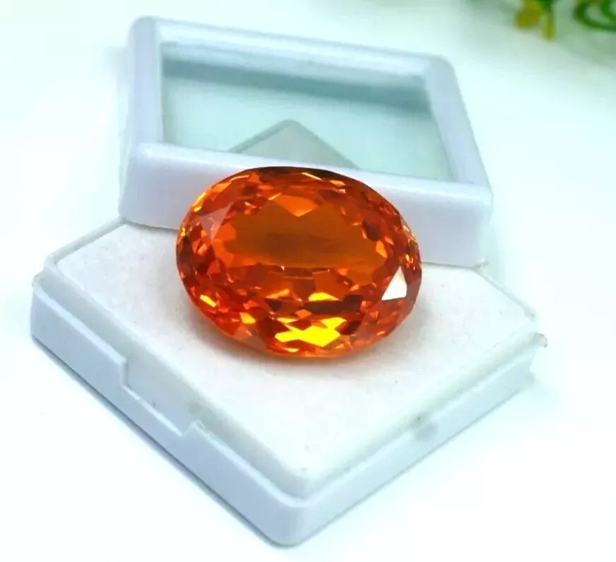 Zircon 90+ Ct Natural Orange EGL Certified Cambodian Oval Cut Loose Gemstone