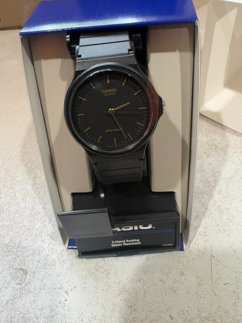 Casio Black and Gold Classic Analog Watch MQ24-1ELCF NEW in Box
