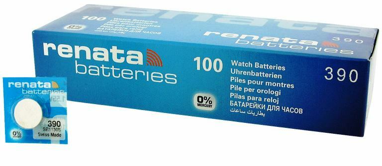 Fifty (50) Renata 390 Watch Batteries SR1130SW FREE SHIP 0% MERCURY-EXP. 12/2025