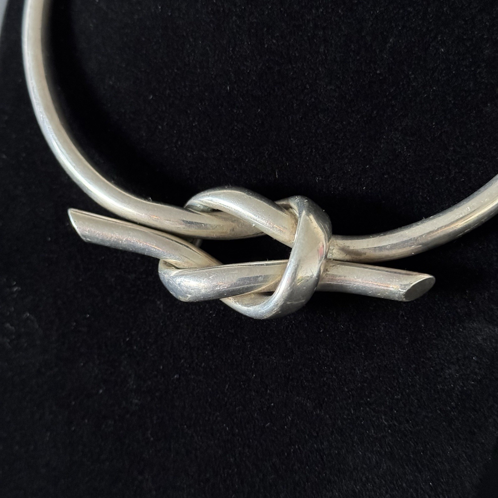 VTG 70’s Modernist Mexico 925 Sterling Silver Love Knot Collar Choker (61g)