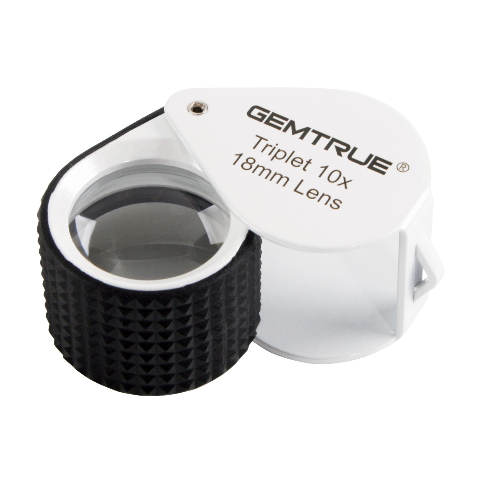 GemTrue Jewelry Loupe 18mm 10x Triplet Loupe with Rubber Grip Diamond Magnifier