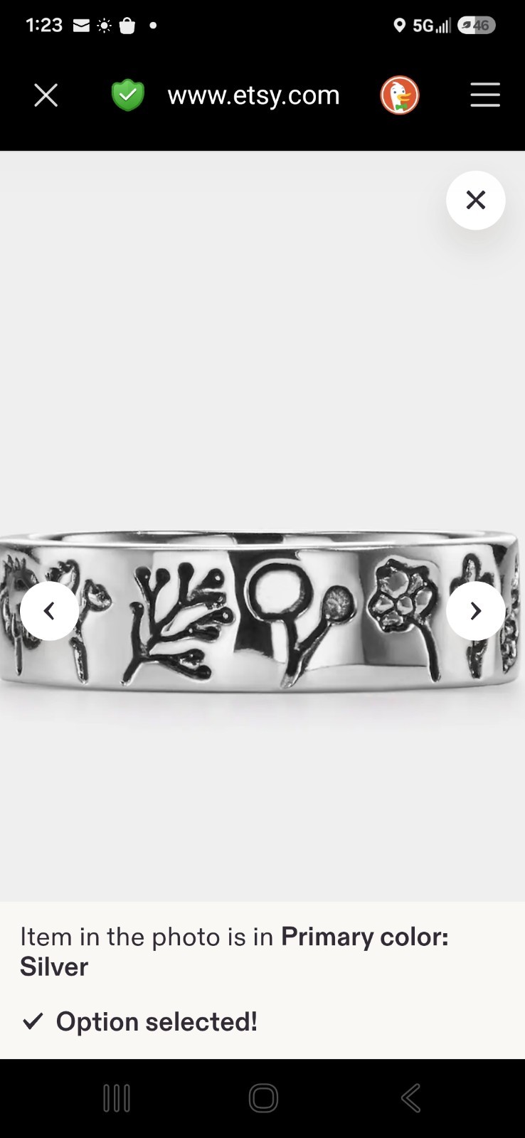 Perimade 925 Sterling Silver Band Wildflowers Sz 7 Friendship Jewelry 18277