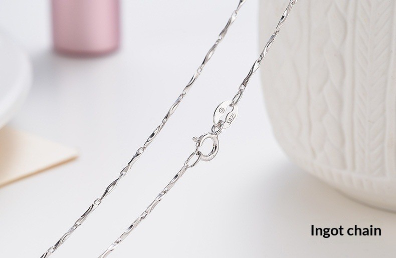 925 Sterling Silver Chain Necklace 45cm Women Layered Dainty Jewelry Gift