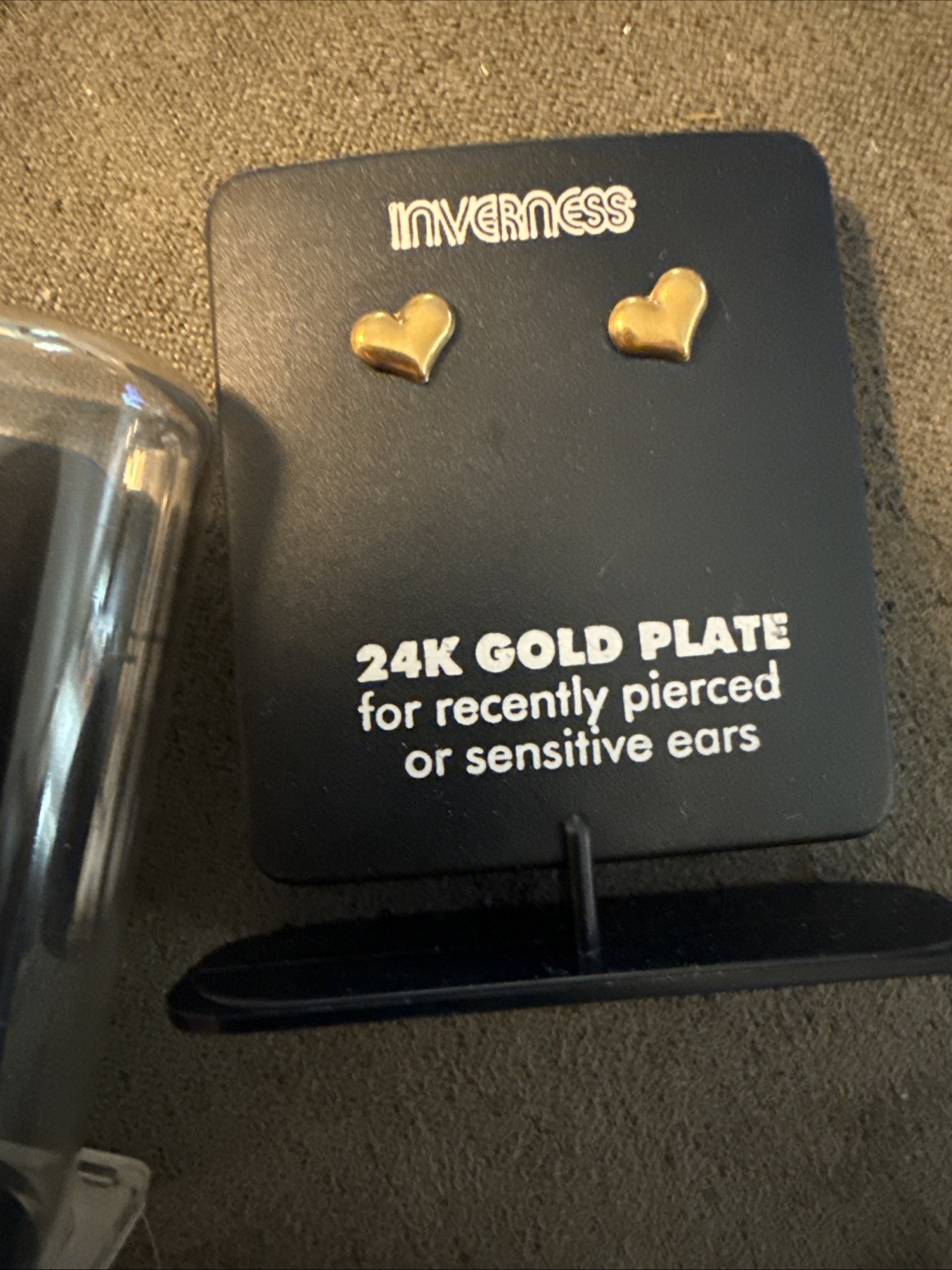 Two Pair Inverness Pierced 24kt Gold Plated Heart Earrings New Free Shipping