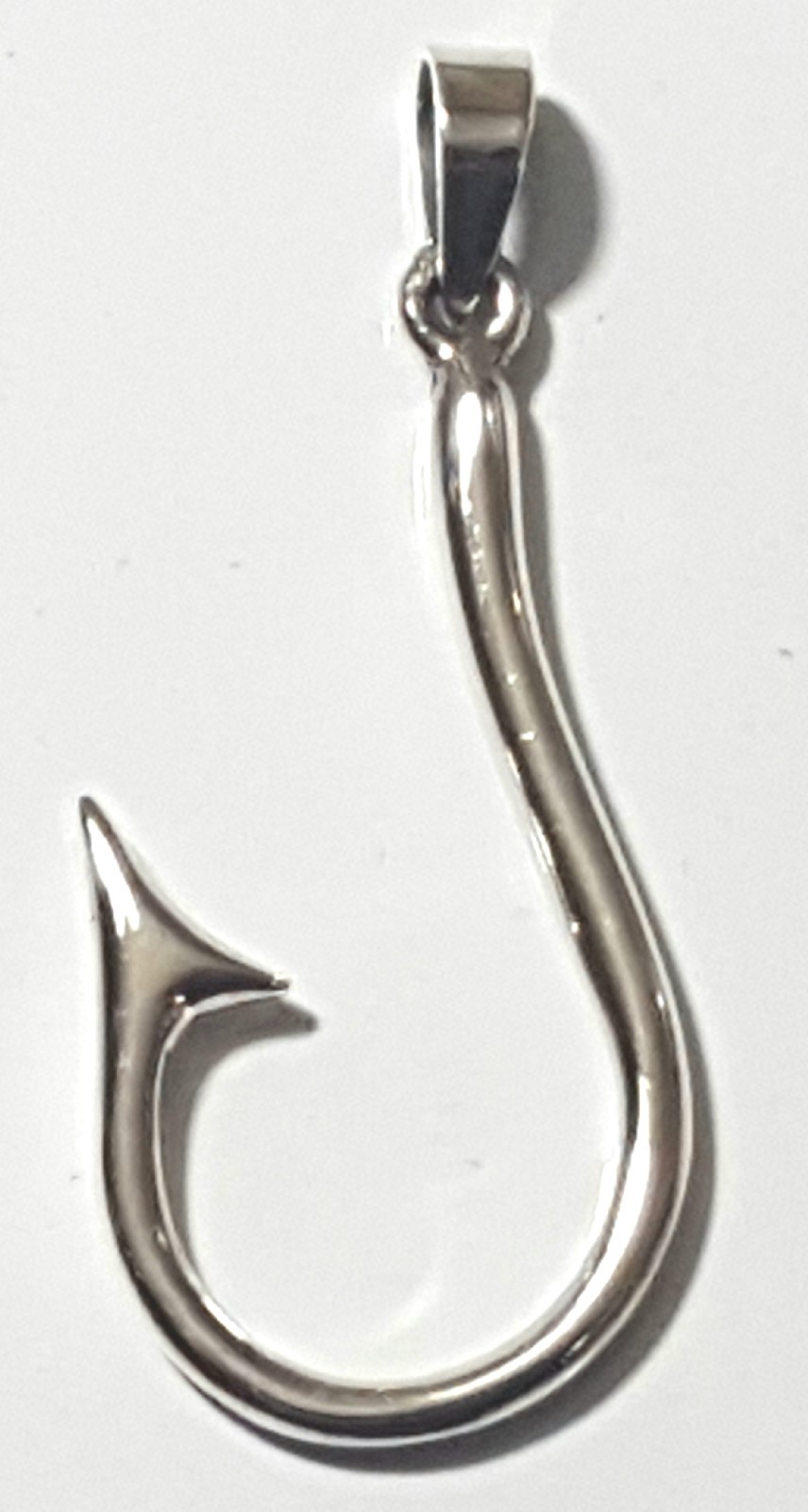 Fish Hook Pendant 925 Sterling Silver Fishing Hook 1″1/2 inch Long New # 10