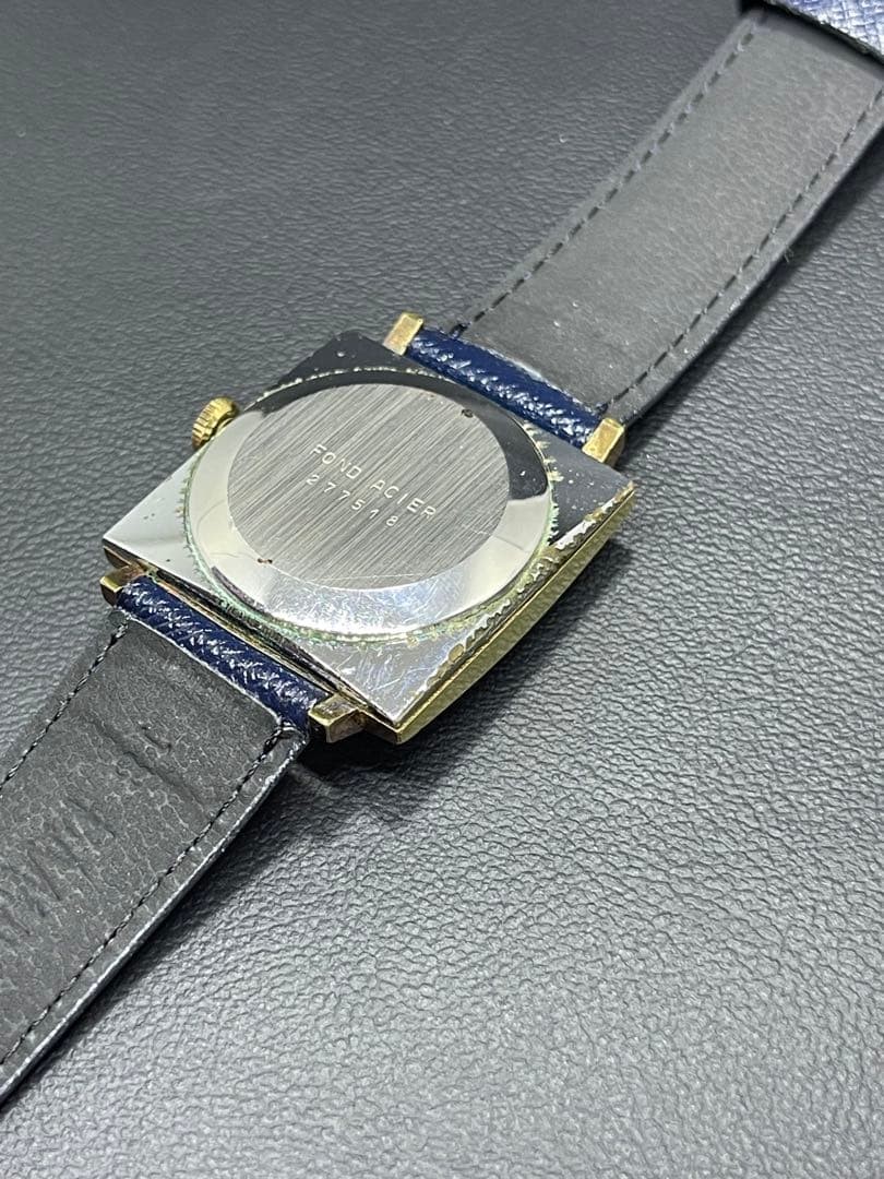 YEMA Paris Square Watch Blue Dial Manual Wind Used