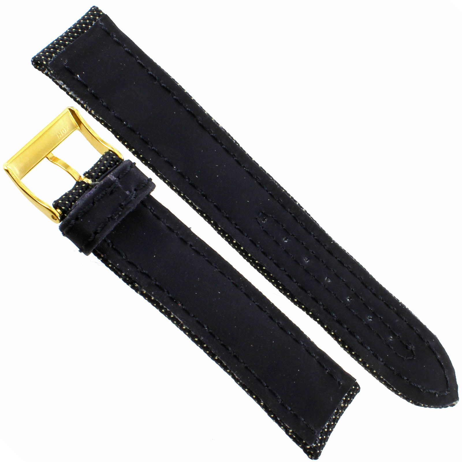 18mm Morellato Black with White Dot Made w/ Kevlar Fabric and Rubber Mens Band