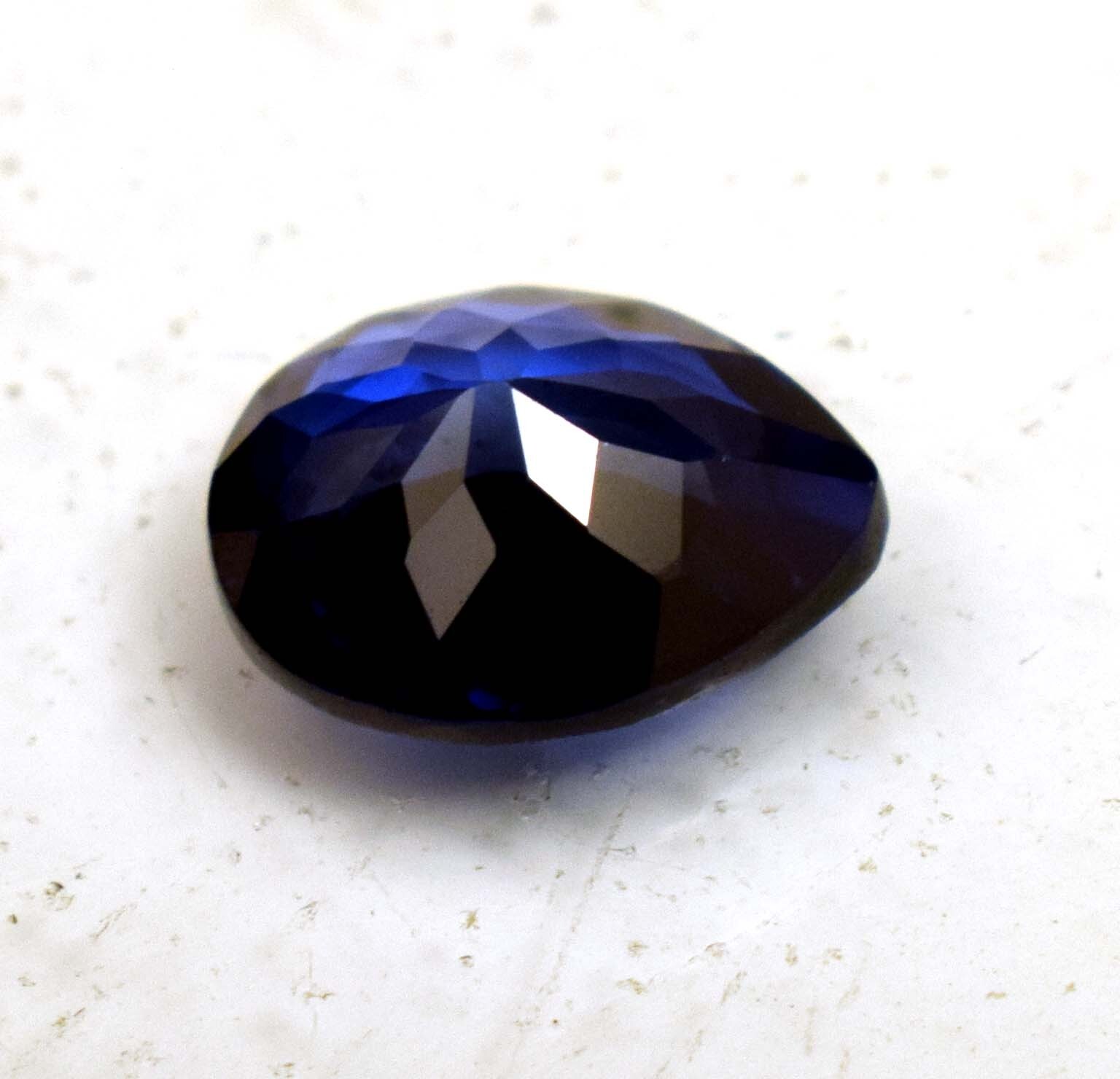 Lab Grown Blue Color Sapphire 7.15 Ct Certified Loose Gemstone For Ring Use