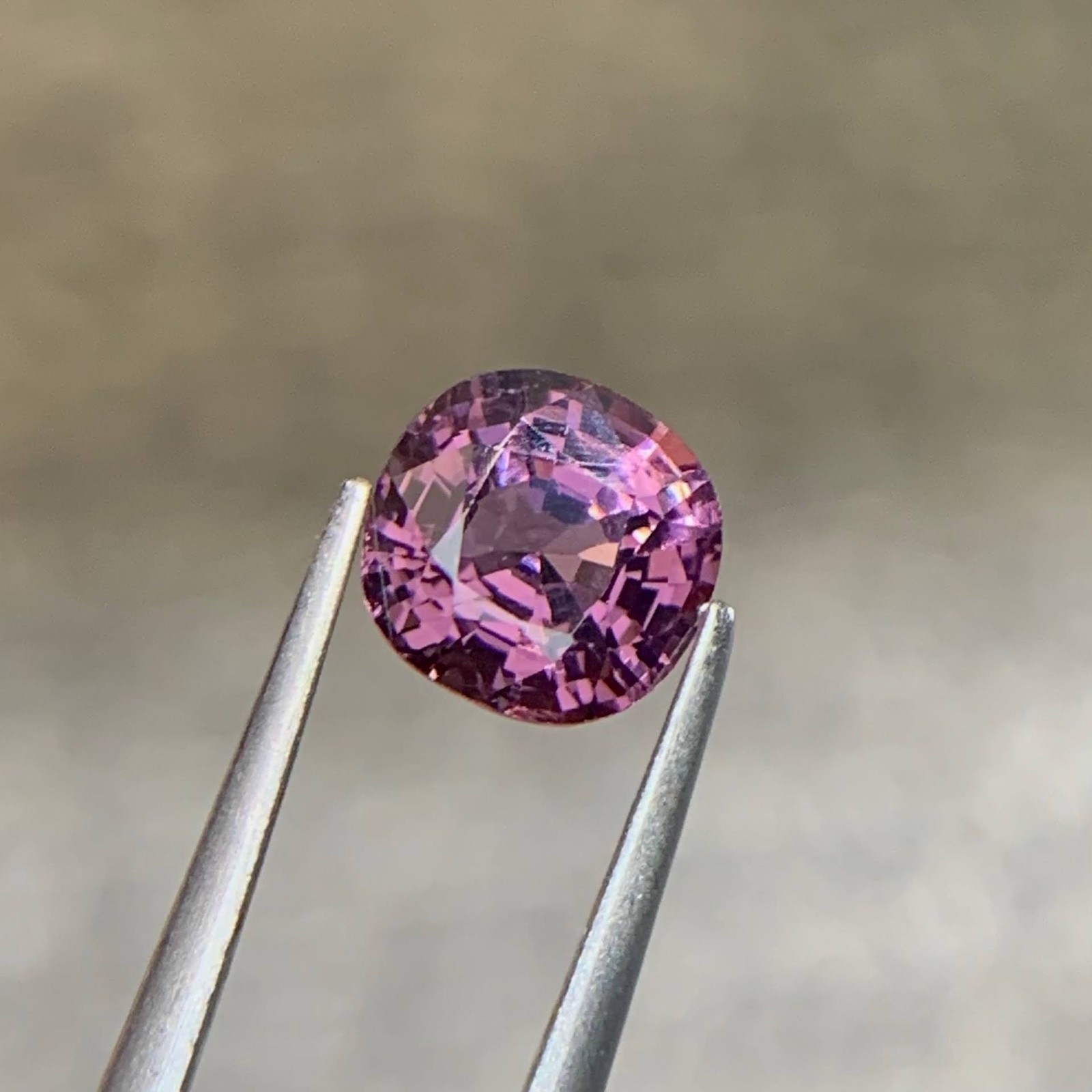 1.60 Carats Pink Purple Spinel Stone Cushion Cut Natural Burmese Gemstone