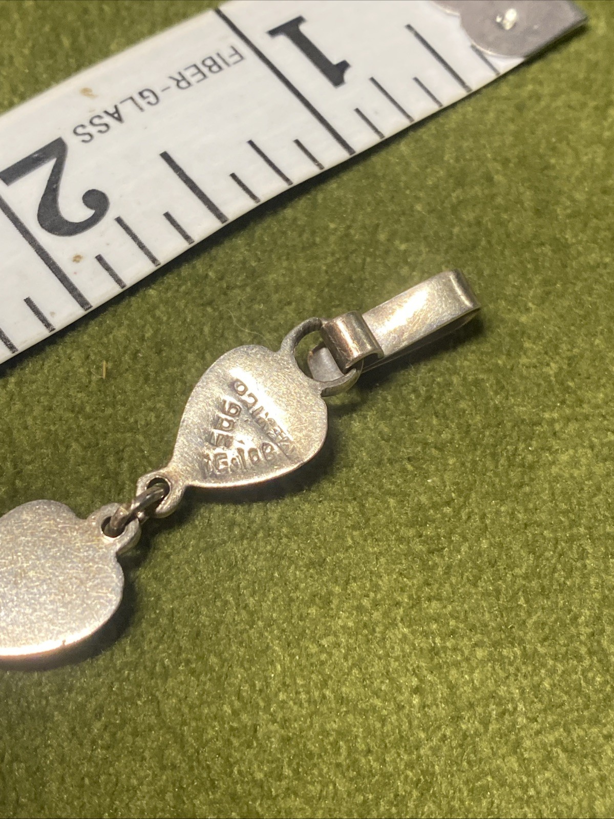 Vintage Taxco sterling Classic Seven Puffy Hearts 7.25″ Bracelet Mexico Silver
