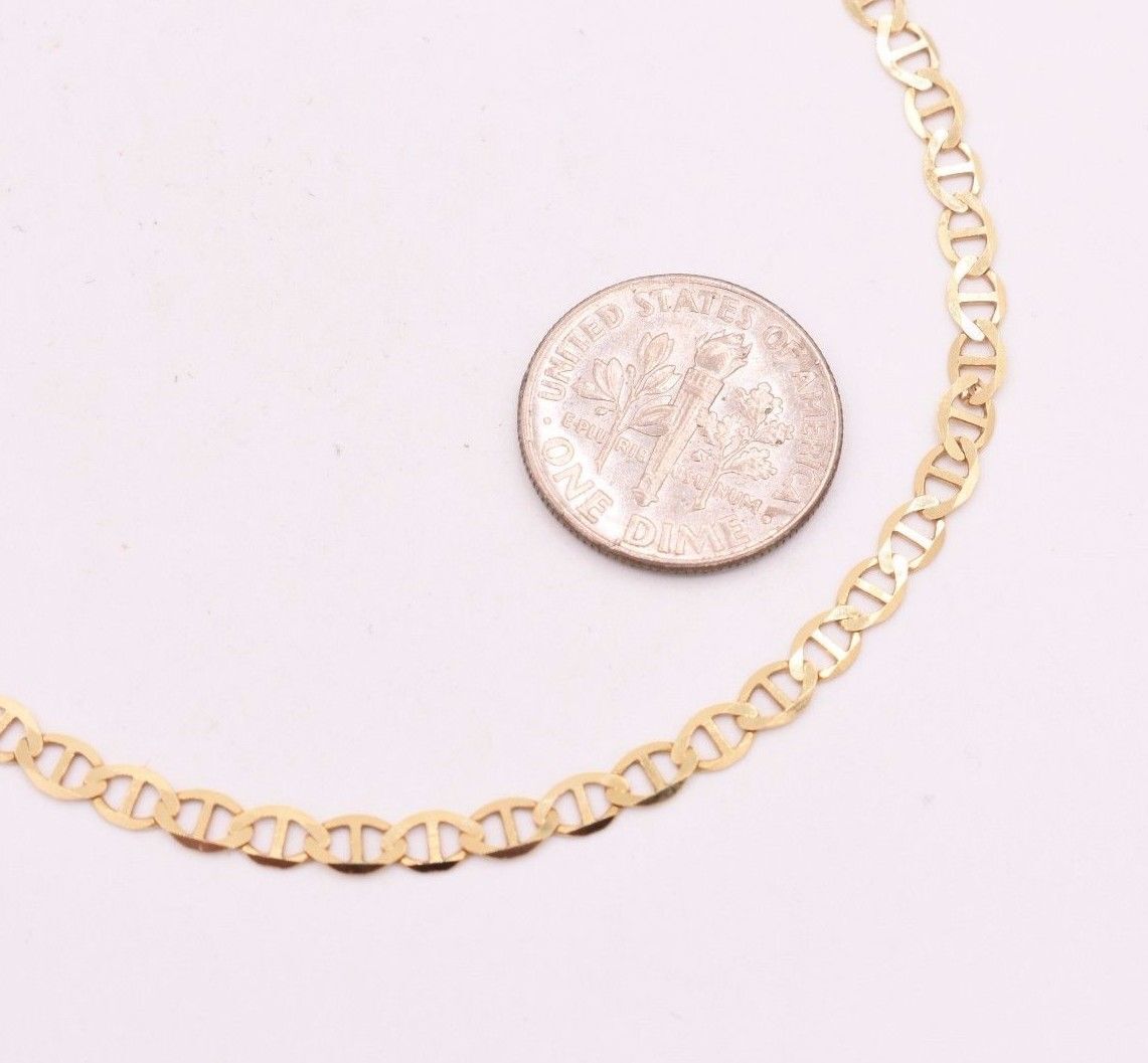 Solid Mariner Anchor Gucci Link Chain Bracelet Real 10K Yellow Gold ALL SIZES
