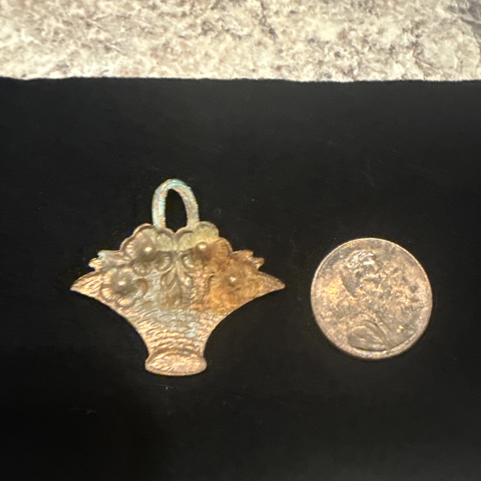 vintage brass Stampings jewelry findings Little Baskets