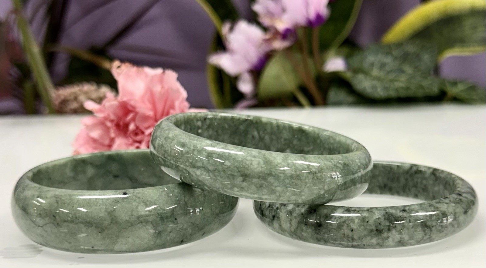 Wholesale Lot 3 Pcs Natural Burma Jade Bangle Crystal healing energy