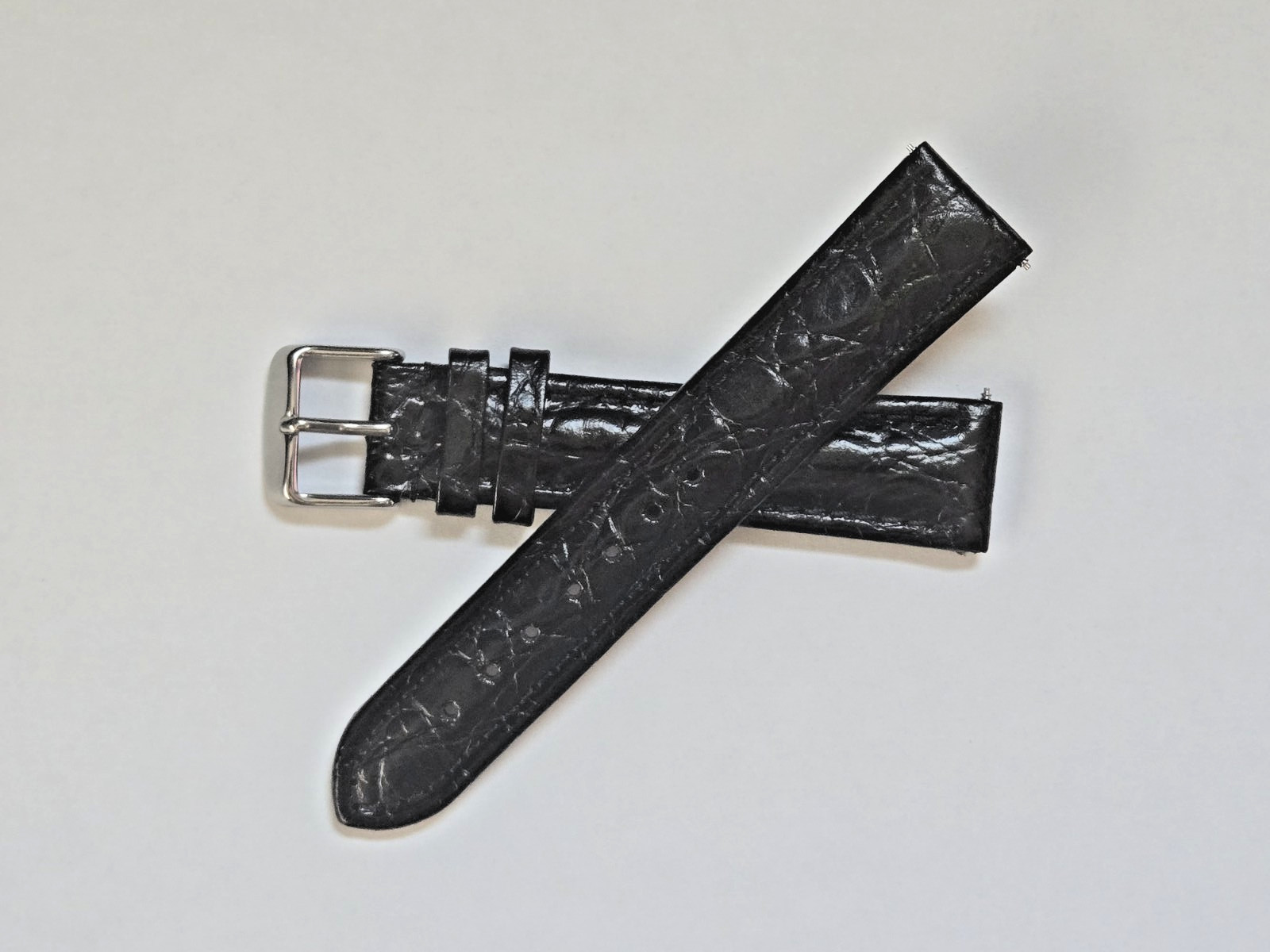 Genuine Lather Watch Band 20mm Black.