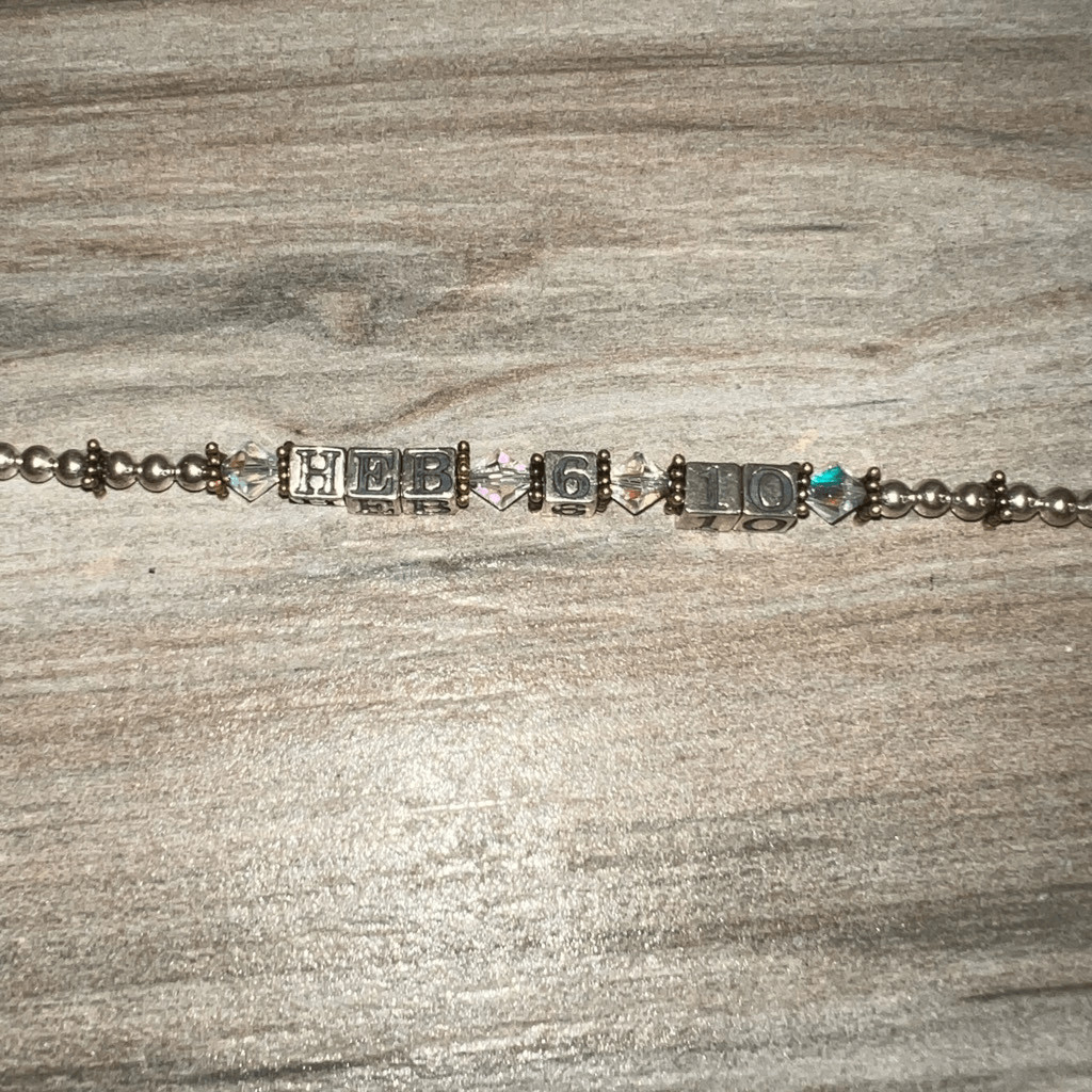 Vintage Birthverse Heb 6 10 Bracelet Women Unstamped Silver Classic Bible Verse