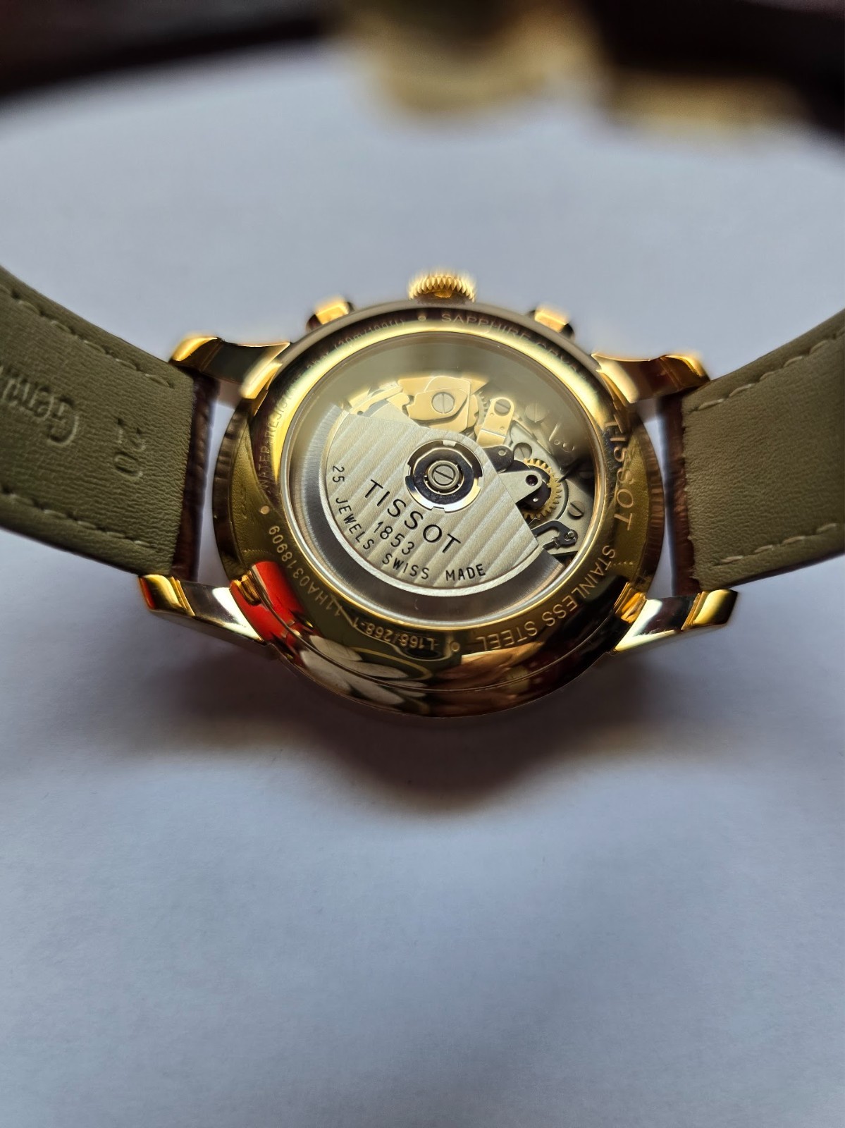 Tissot Le Locle Valjoux Men’s Black Watch (14K Gold Platted)- L168/268-1