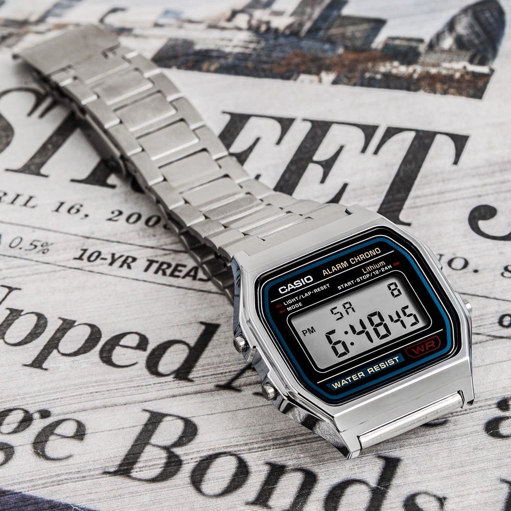 FedEx:Casio A158WA-1D Vintage Digital Watch Silver Stainless Steel for Men New