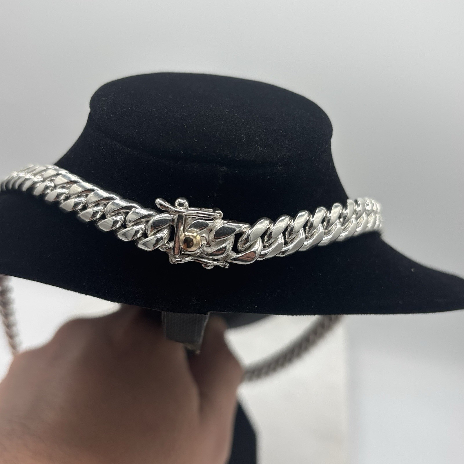 Luxury Silver Miami Cuban Chain Necklace 20 Inches