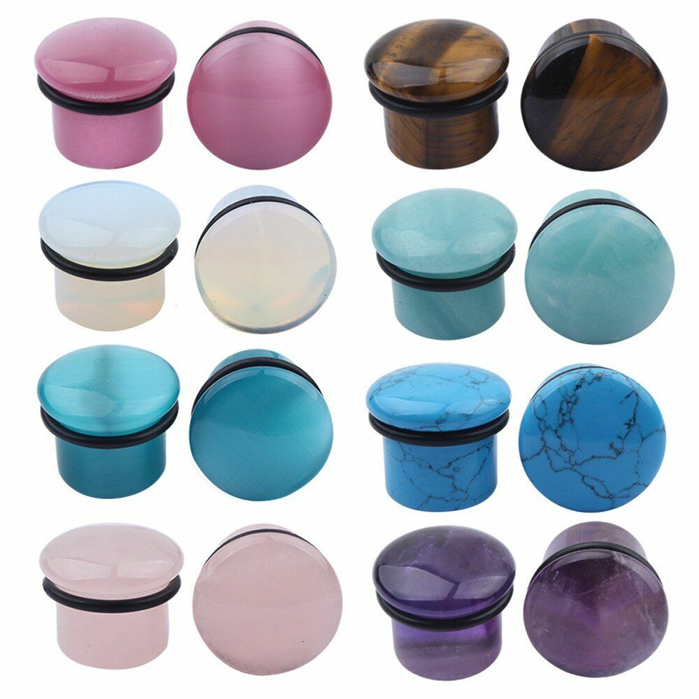 Stone Tunnel Ear Piercings Helix Piercing Stretchers Plugs Piercing Body Jewelry