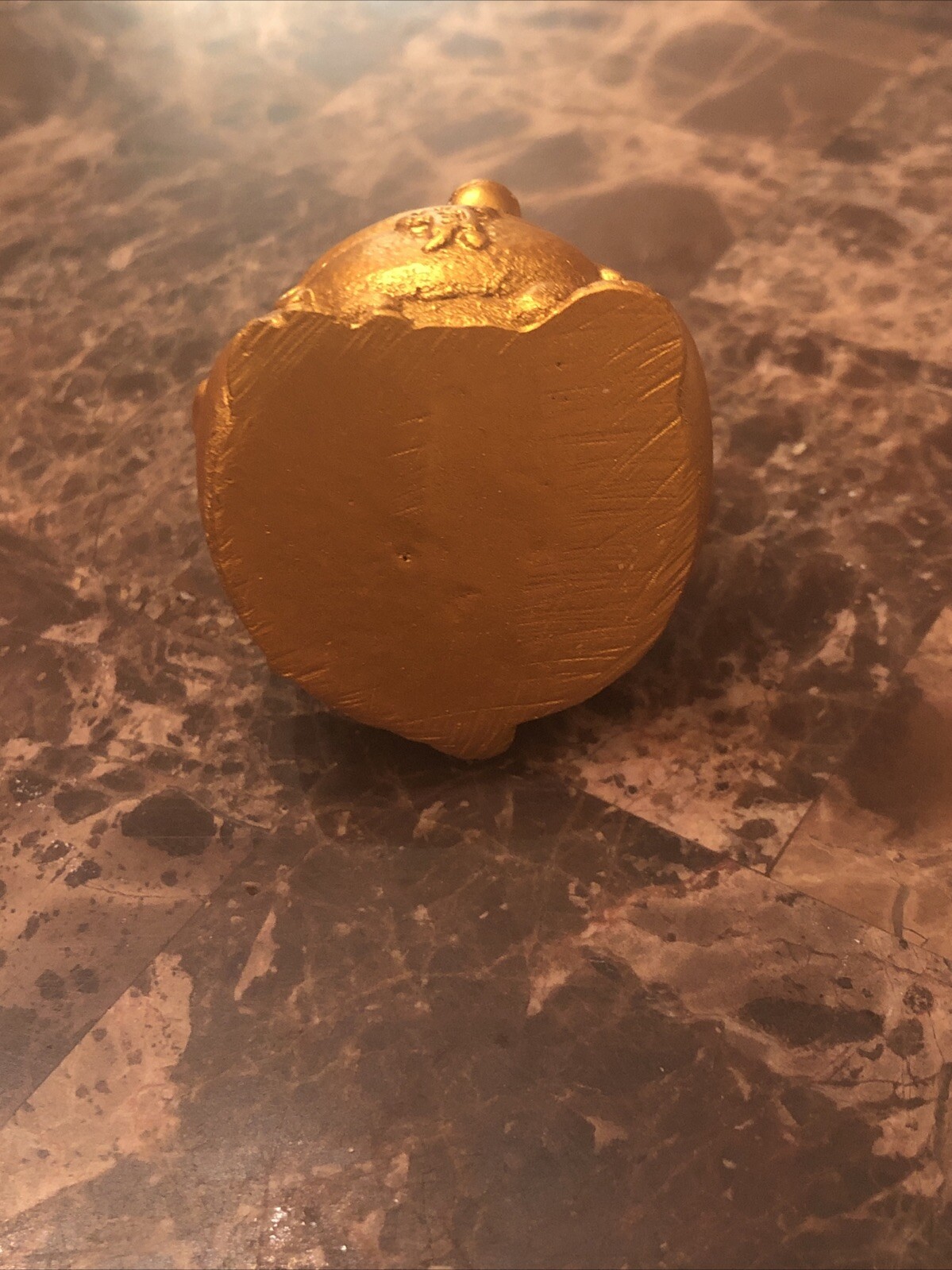 2.8in Resin Lucky Kitty Copper Color Figurine
