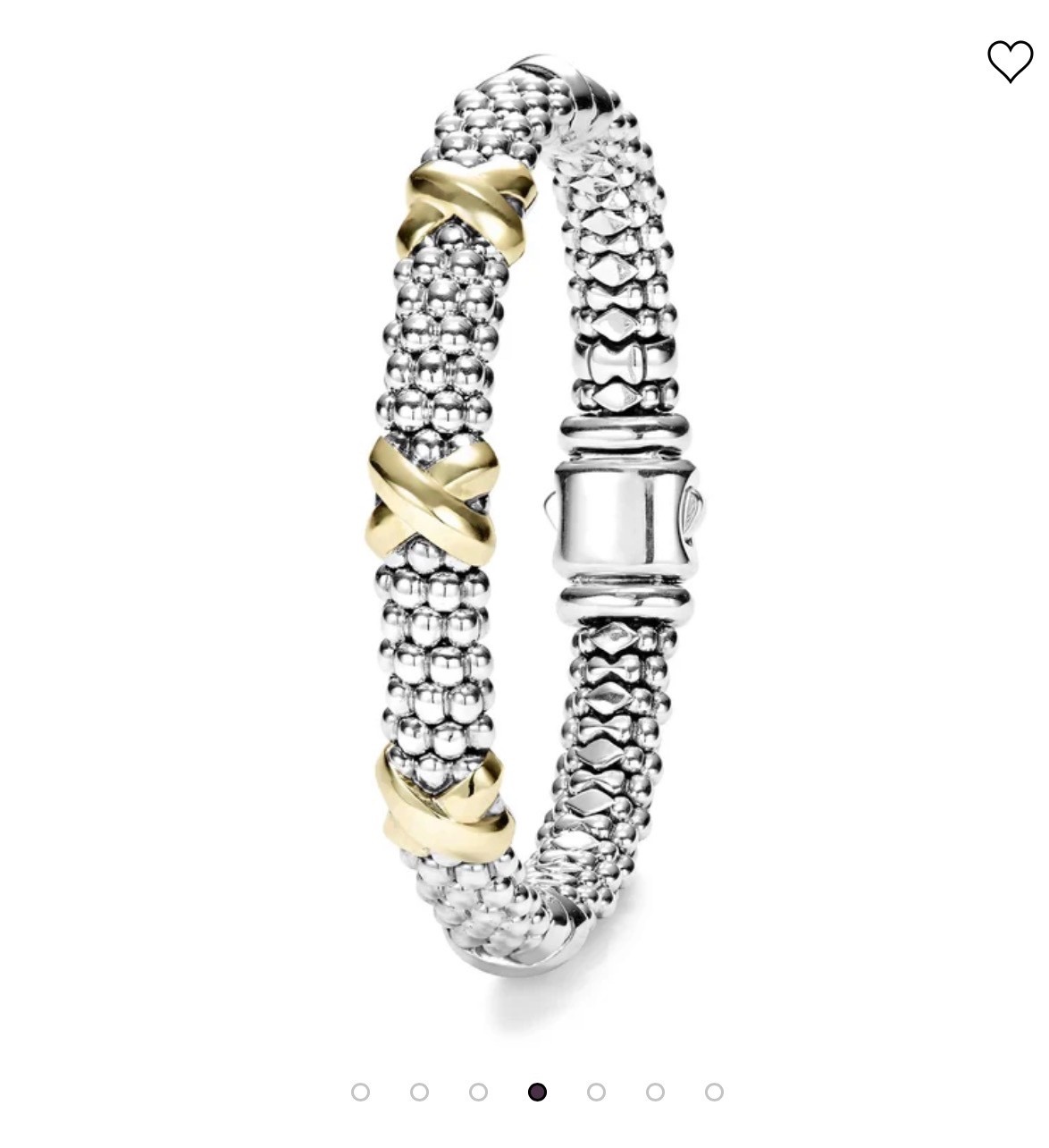 LAGOS Two-Tone Five Station X Caviar Bracelet 9mm 18K Gold Sterling Silver M+
