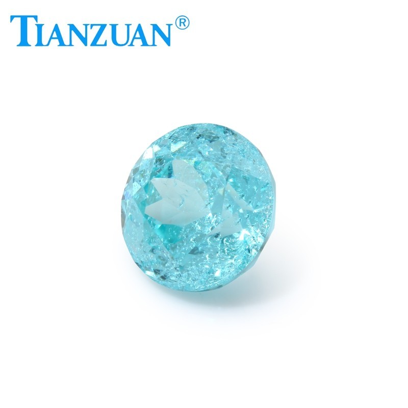 Synthetic YAG Round Shape Neon Blue Color with inclusions loose Gemstones