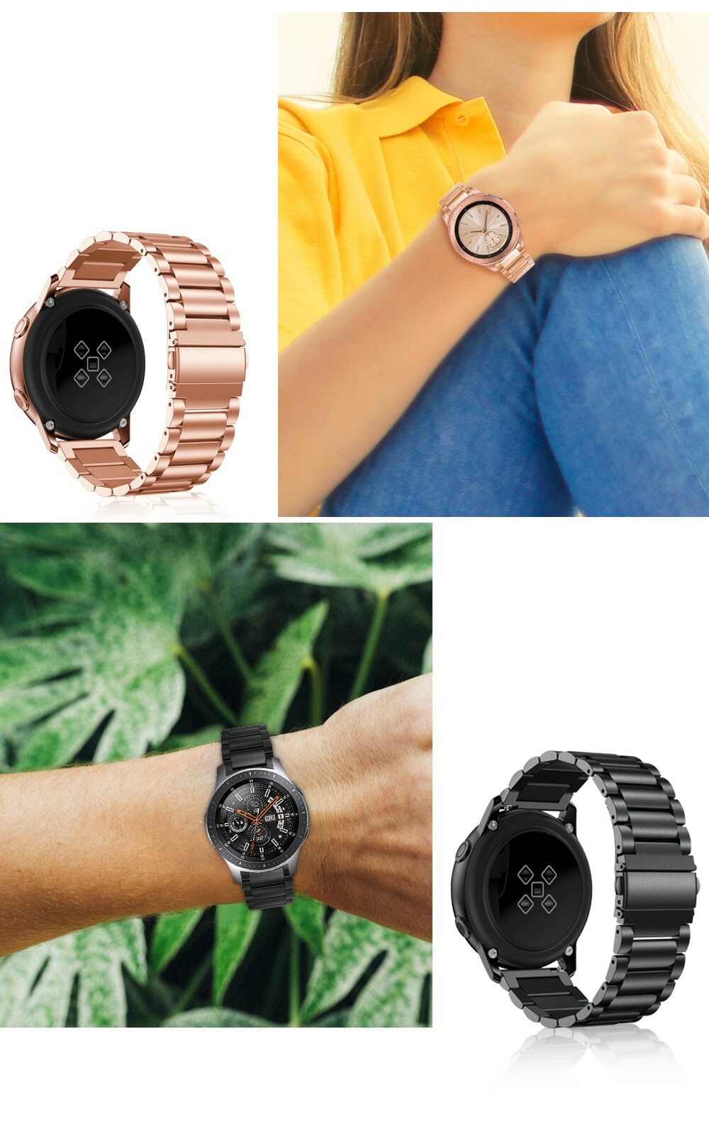 For Samsung Galaxy Watch 345mm/46mm SM-R800 Band Stainless Steel Metal Strap
