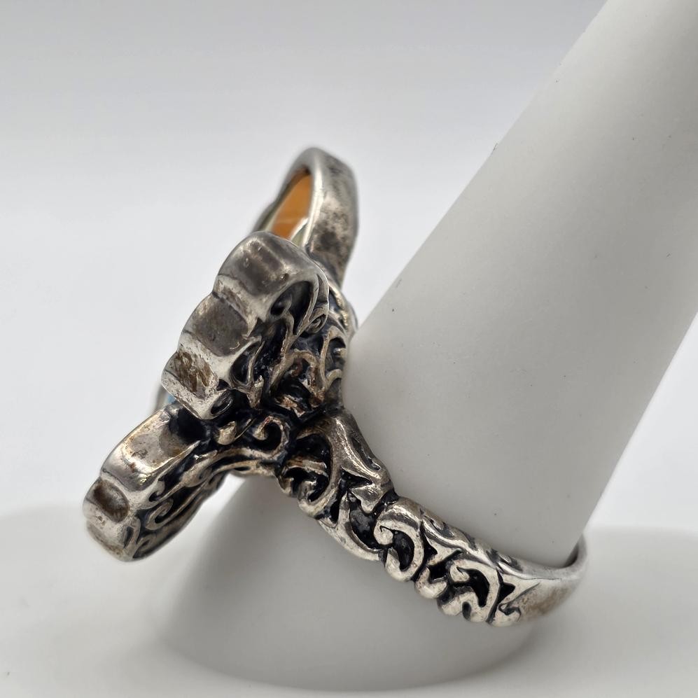 Carolyn Pollack Relios 925 Sterling Large Multistone Inlay Butterfly Ring sz 10