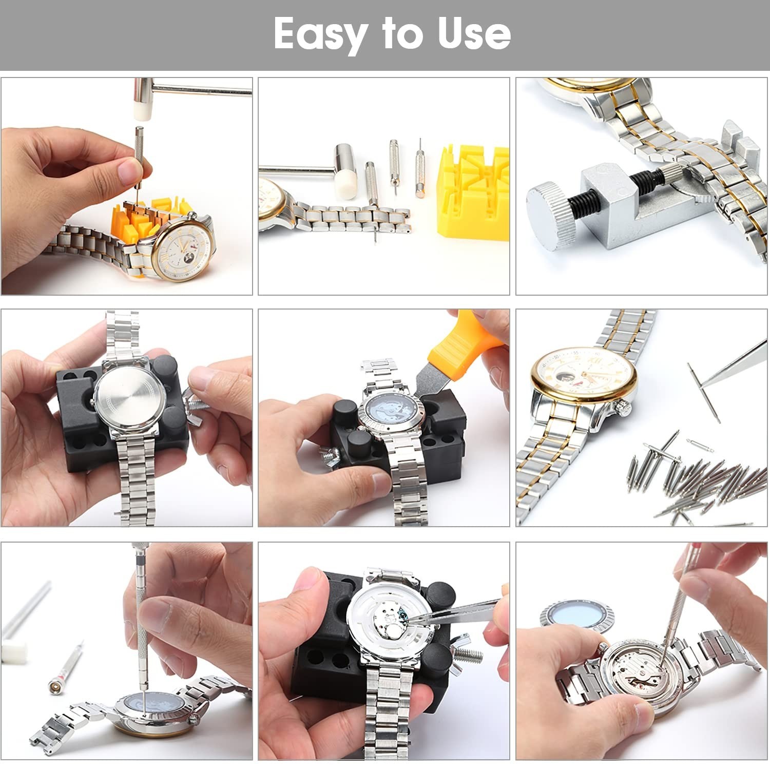 Professional Watch Repair Kit – Battery Replacement, Link Remover & Spring Bar T
