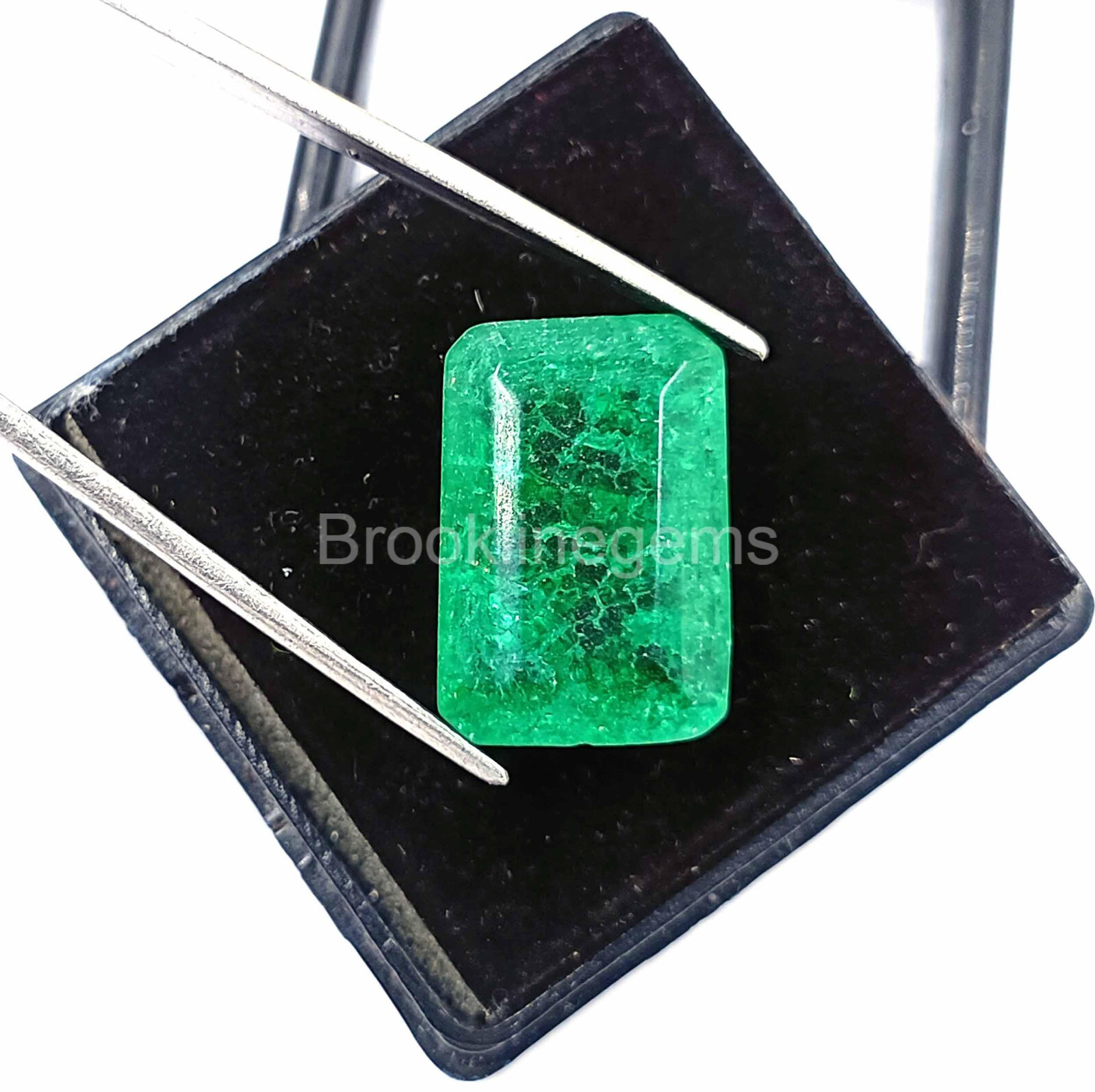 Natural EGL Certified 20 Ct Zambia Emerald Cut Green Emerald Loose Gemstone EKU